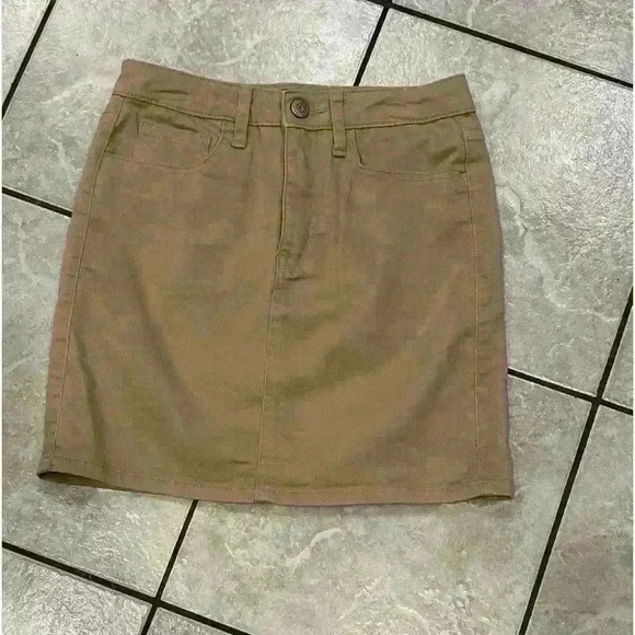 Aeropostale Khaki Five Pocket Skirt Size 0 - Picture 1 of 3